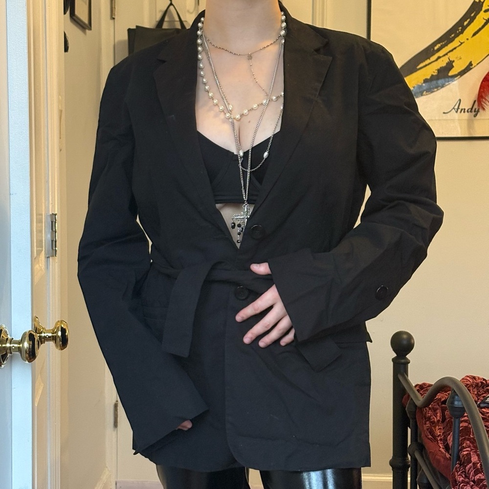 Proenza Schouler Black Belted Blazer